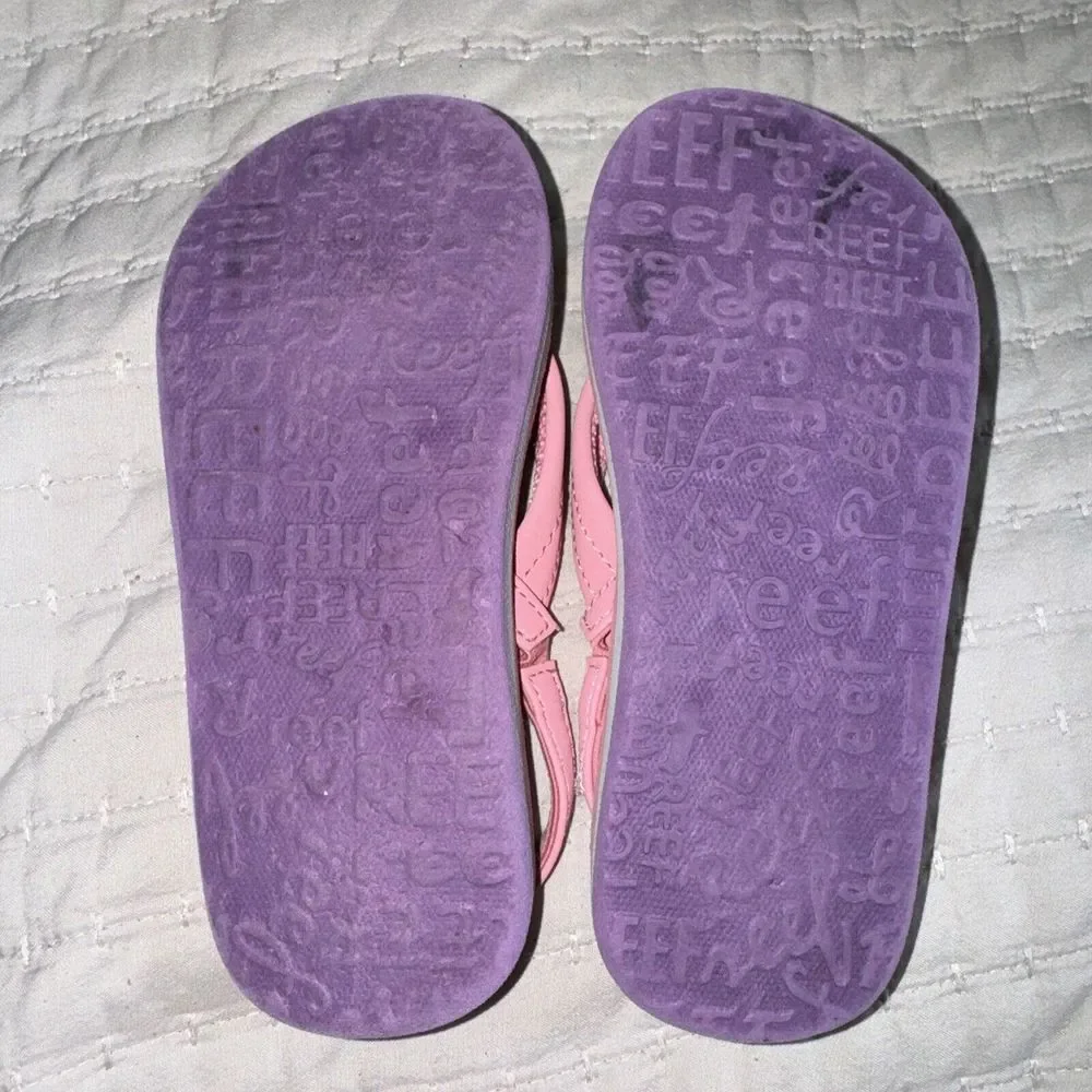 REEF Youth Back Strap Sandals , Kids 11‎ Pink And Purple Cheetah